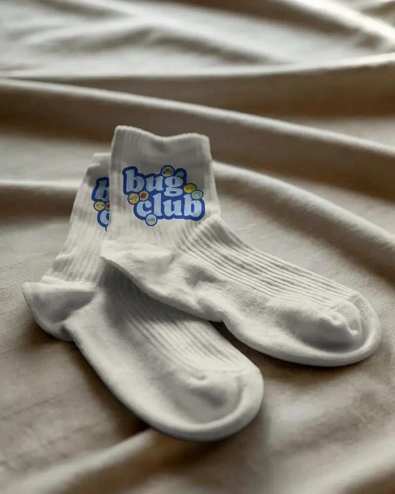 Comfortable Cotton Crew Socks Mockup With Ribbed Knit Design For Everyday Wear And Style