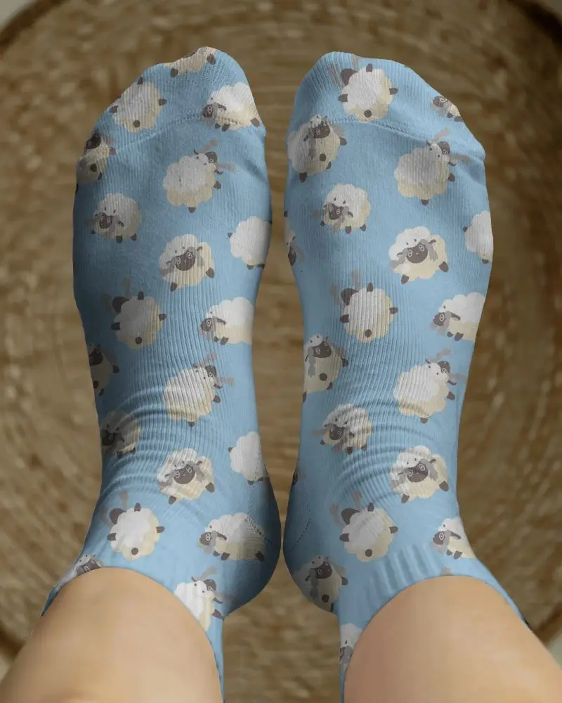 Comfortable Soft Knit Mid Calf Socks Mockup Perfect For Casual And Sportswear Daily Use