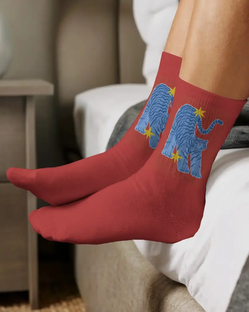 Comfortable Cotton Athletic Socks Mockup With Ribbed Cuffs For Daily Wear And Sports Use