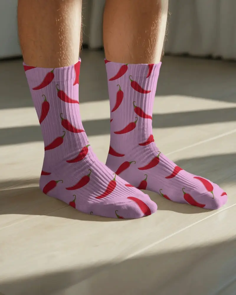 Comfortable Casual Ribbed Crew Socks Mockup For Everyday Wear Perfect For Men And Women Style
