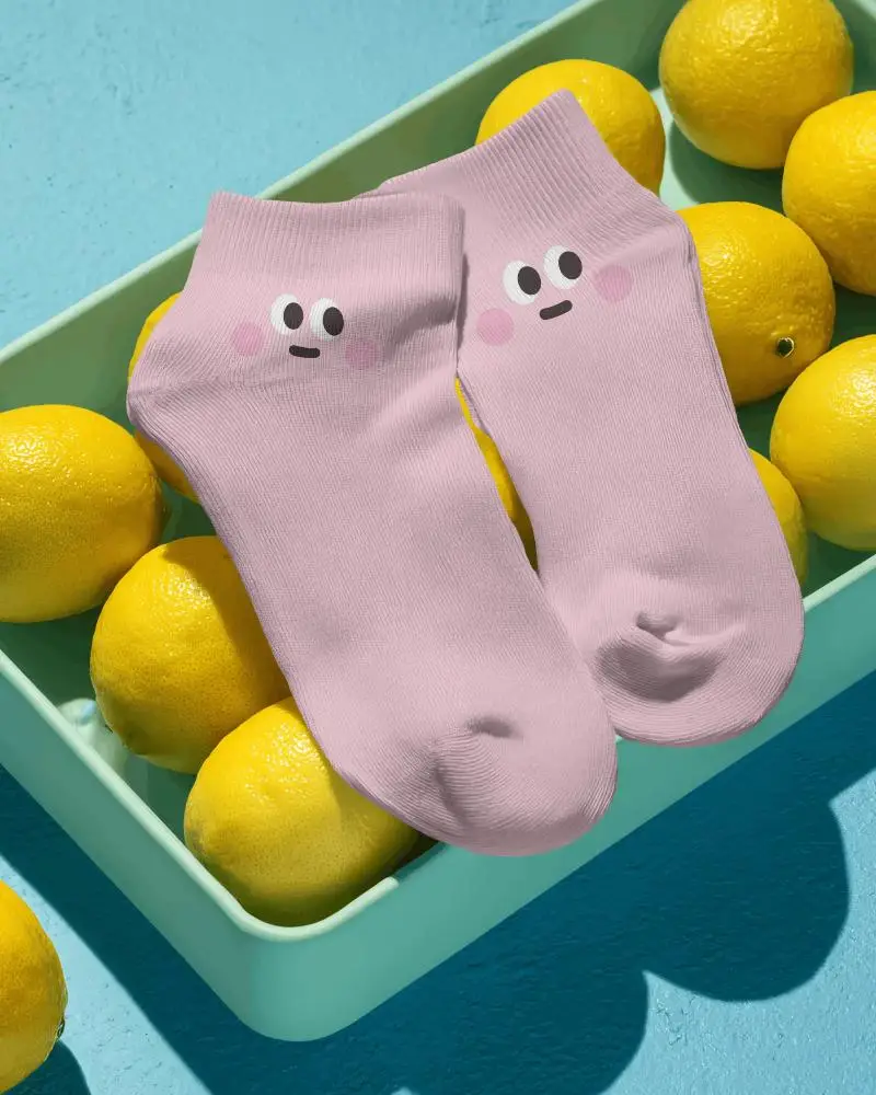 Comfortable Cotton Blend Ankle Socks Mockup For Daily Wear Breathable Soft Foot Covering Socks