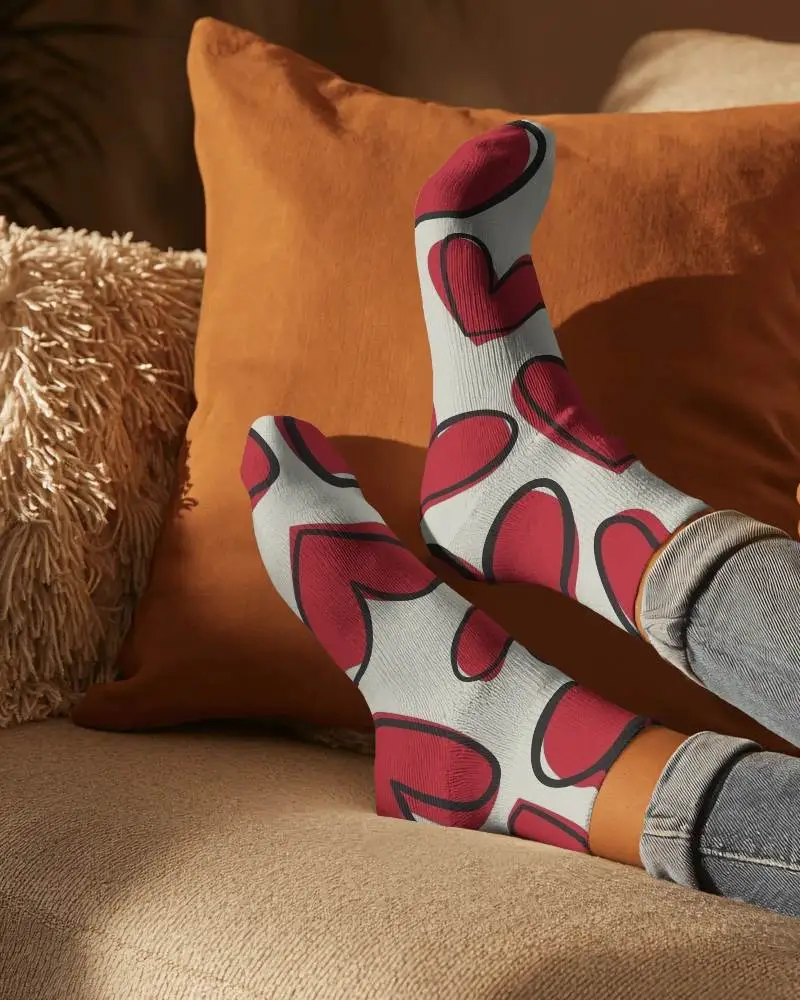 Comfortable Casual Socks Mockup For Everyday Wear Made With Soft Breathable Fabric