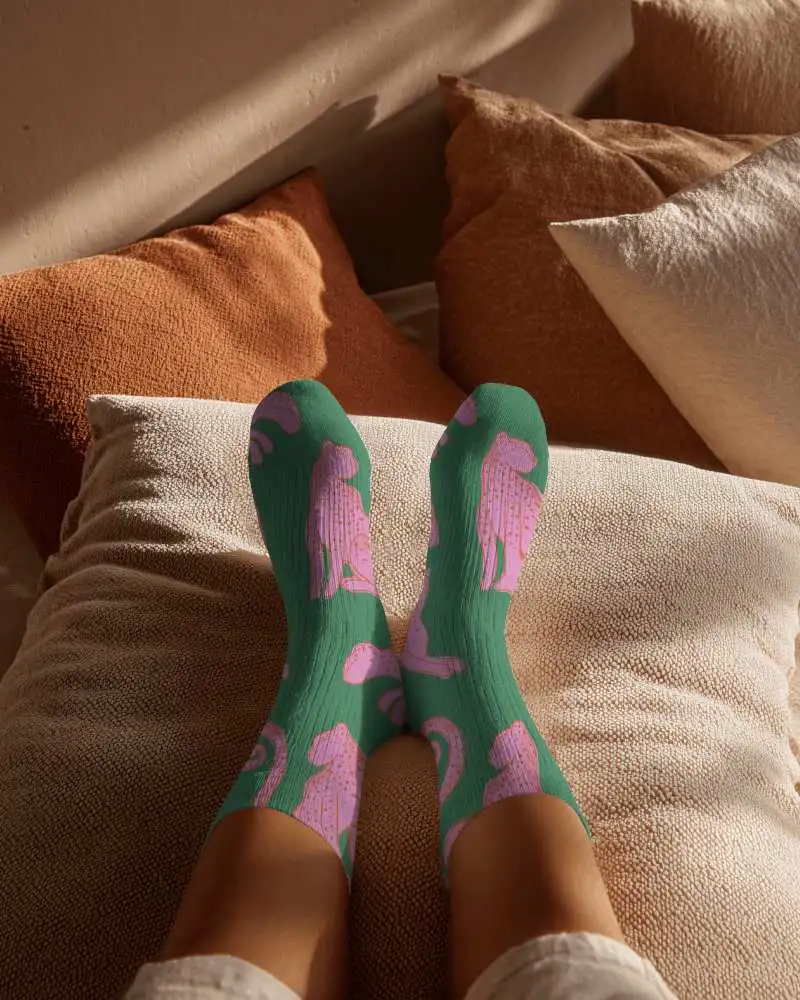 Cozy Ribbed Casual Socks Mockup For Daily Wear Soft Comfortable Fashionable Footwear Accessory