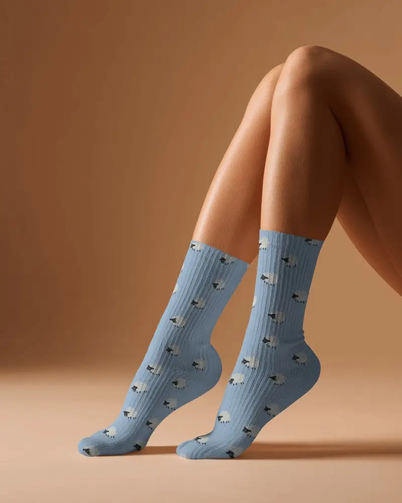 Stylish Soft Mid Calf Socks Mockup Designed For All Day Comfort And Versatile Casual Outfits