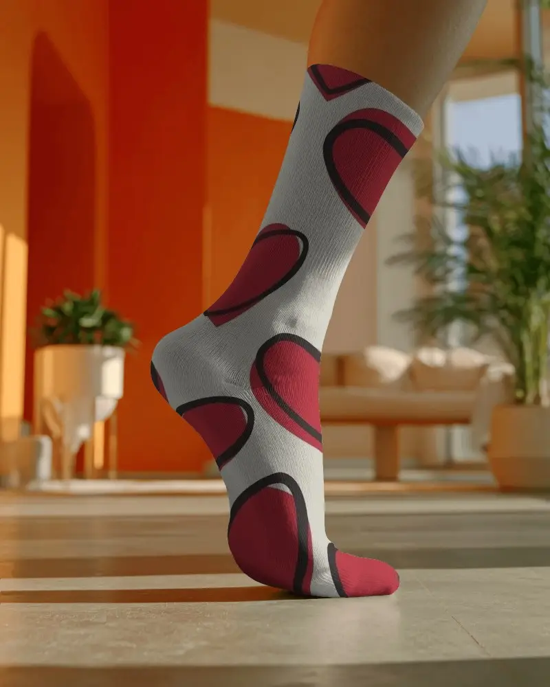 Comfortable Breathable Mid Calf Socks Mockup For Daily Wear And Active Lifestyle Footwear