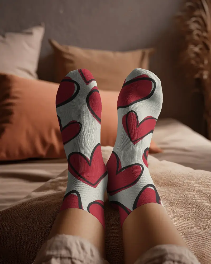 Comfy Crew Socks Mockup For Everyday Wear Durable Soft Casual Socks For Men And Women