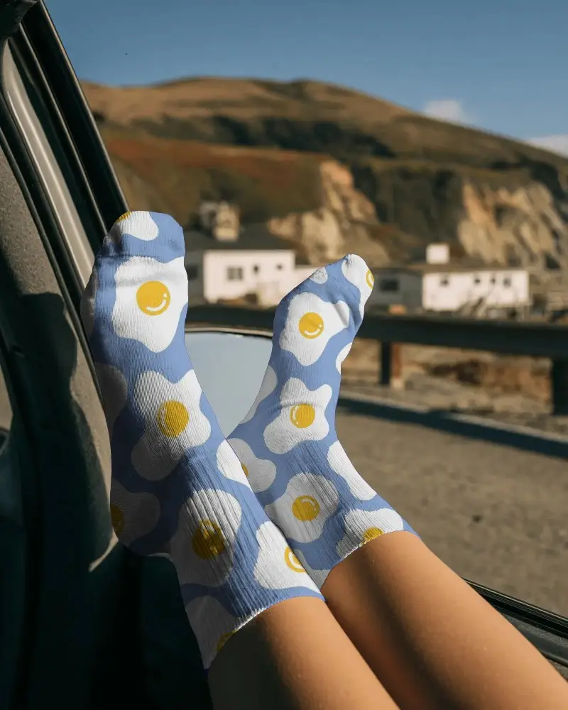 Cozy Comfortable Casual Mid Calf Socks Mockup Perfect For Daily Wear Outdoor Adventures