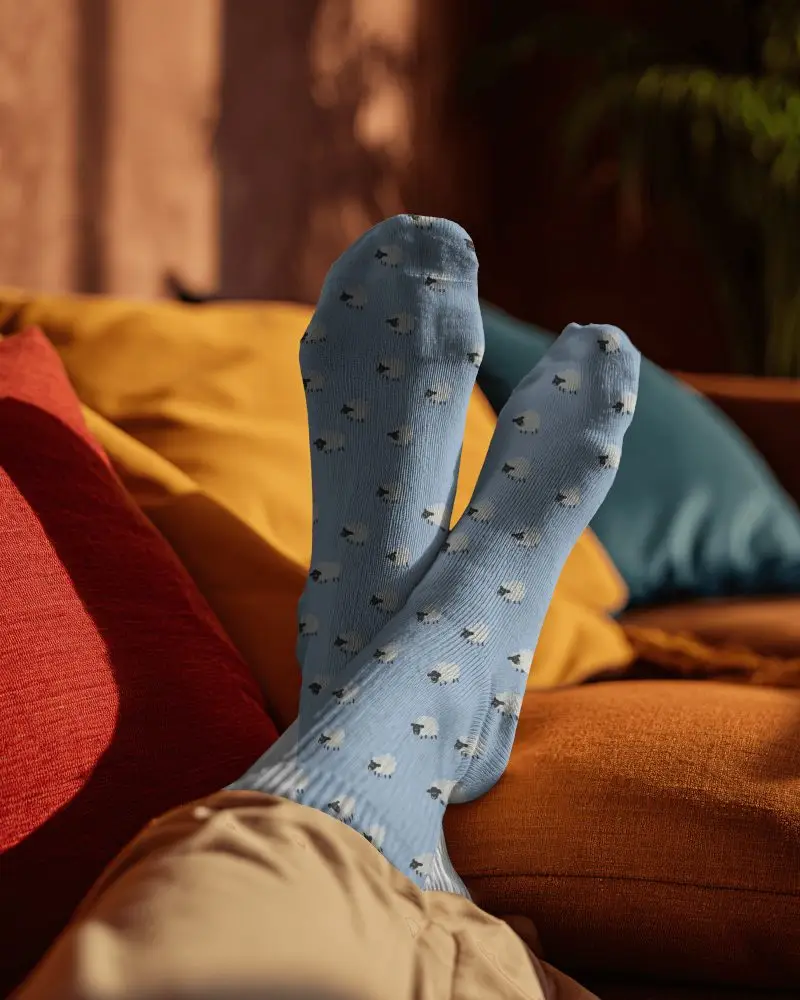 Cozy Comfortable Soft Knit Socks Mockup Warm Footwear For Everyday Use And Casual Style Essentials