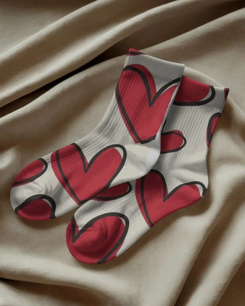 Premium Quality Cotton Ribbed Comfort Crew Socks Mockup Perfect For Daily Wear And Style Ease