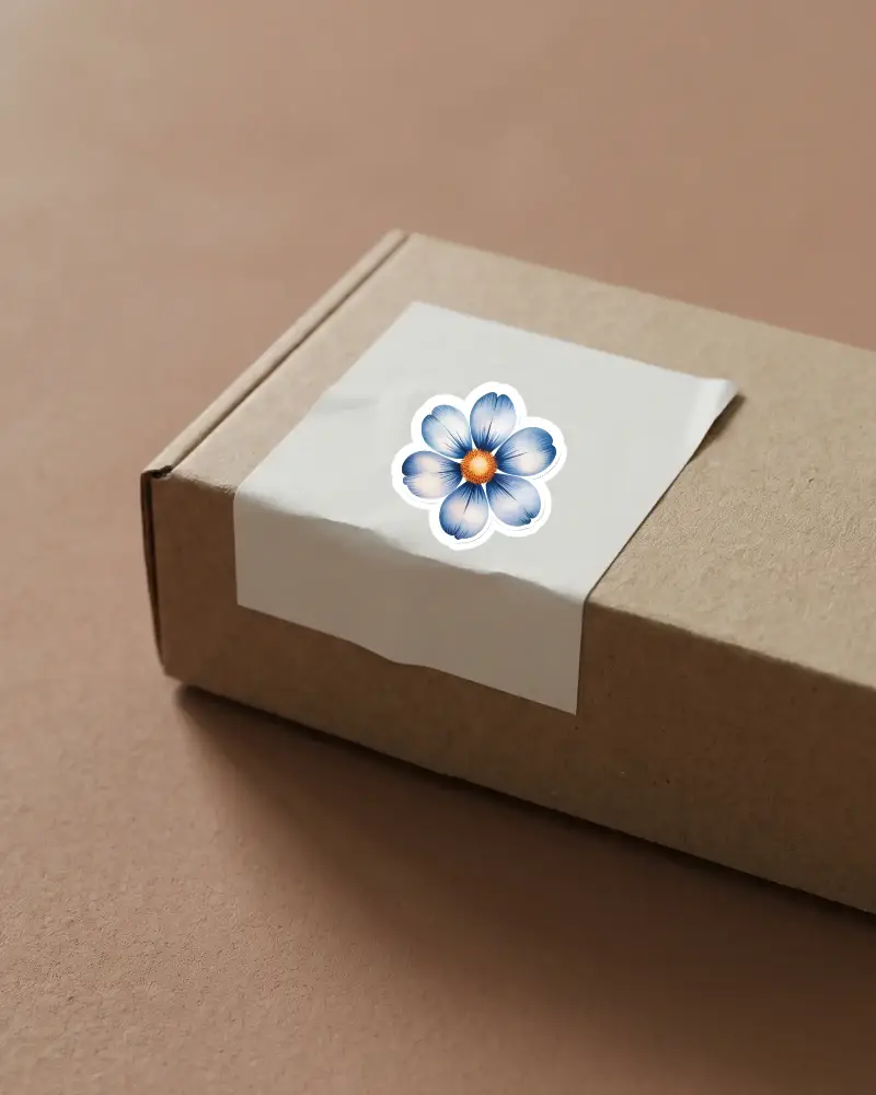 Blank Sticker Mockup On Craft Box For Branding And Packaging Design Presentation