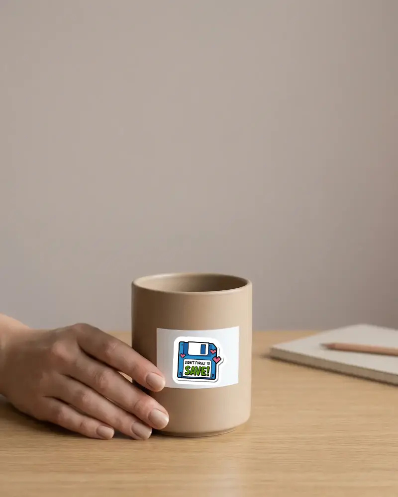 Minimalist Blank Sticker Mockup On Smooth Matte Cup For Custom Label Design