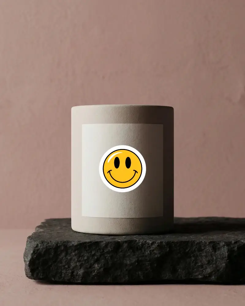 Natural Texture Sticker Mockup With Simple Background For Brand Identity Showcase