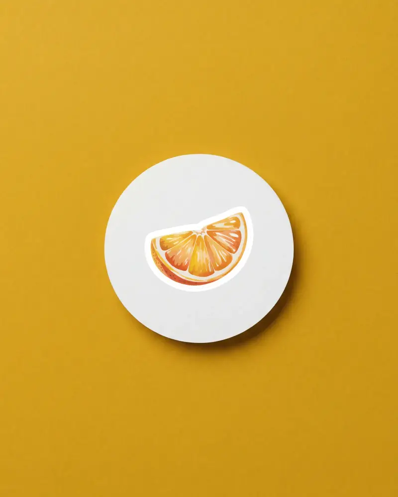 Minimalistic Rounded Label Mockup With Shadow On Simple Monochrome Backdrop For Promo