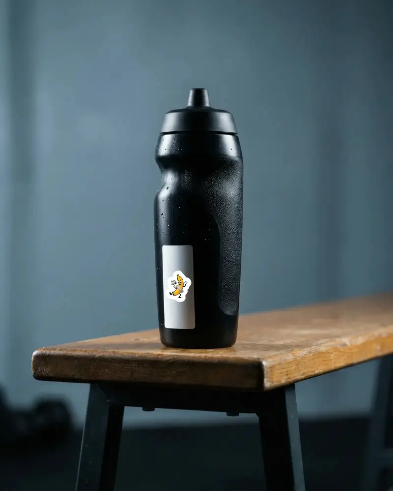 Fitness Water Bottle Sticker Mockup For Custom Logo Designs And Promotional Products