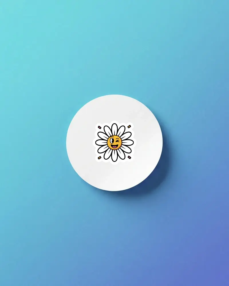 Circle Sticker Mockup With Shadow Simple Round Label Design Template For Branding