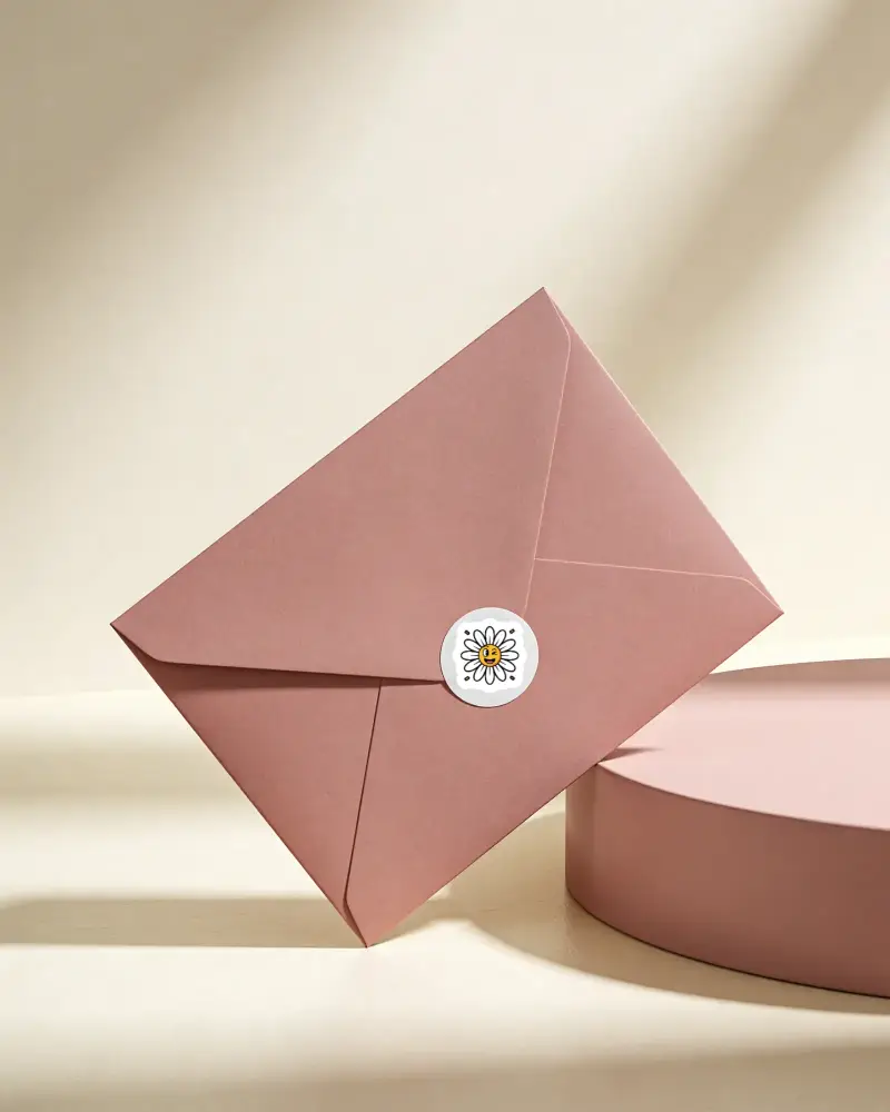 Minimalistic Envelope Seal Sticker Mockup For Branding And Packaging Presentation Ideas