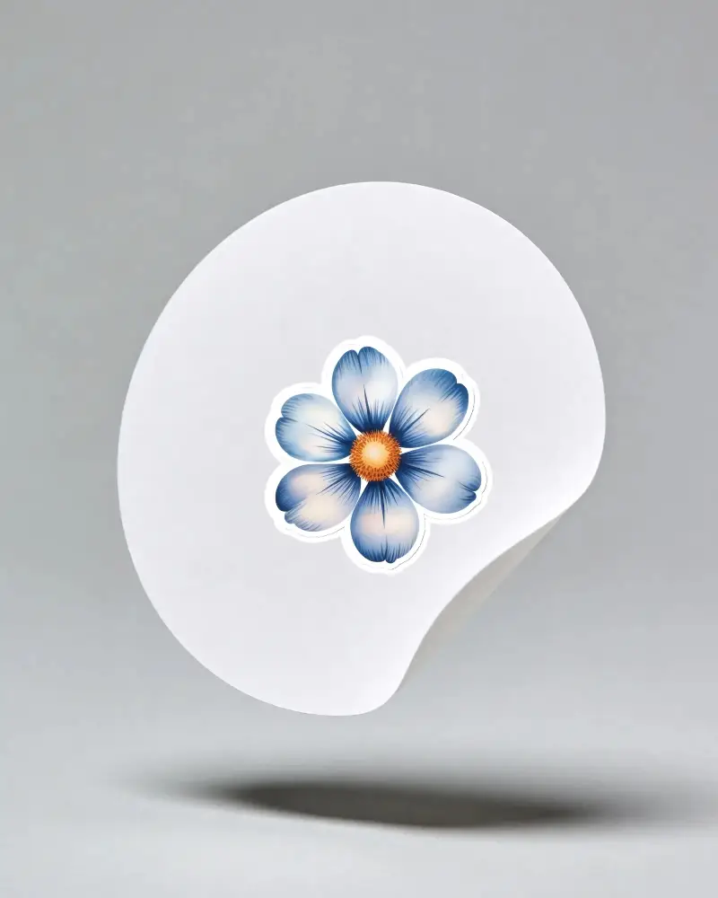 Round Peelable Adhesive Sticker Mockup Floating With Shadow On Neutral Background