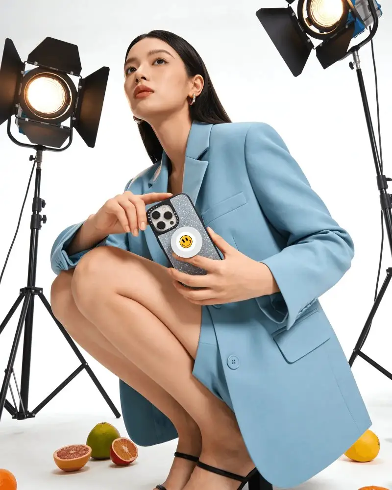 Modern Fashion Phone Sticker Mockup For Digital Design Showcase In Studio Lighting