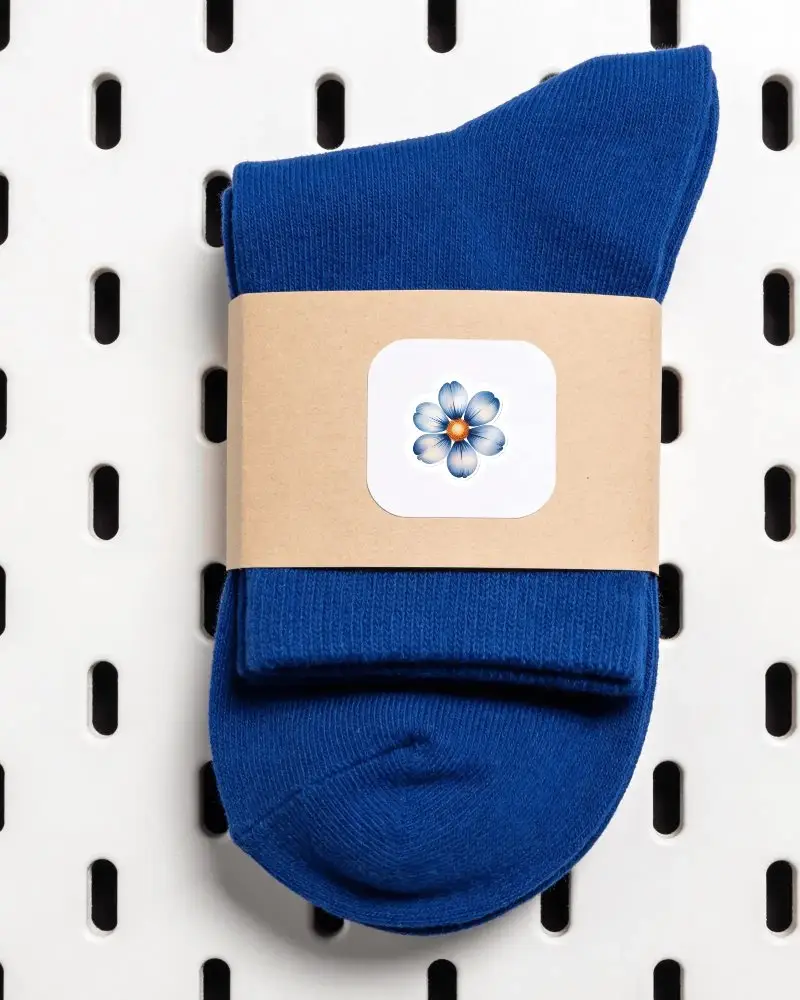 Blank Label Sticker On Craft Paper Band Mockup For Sock Packaging Design Display