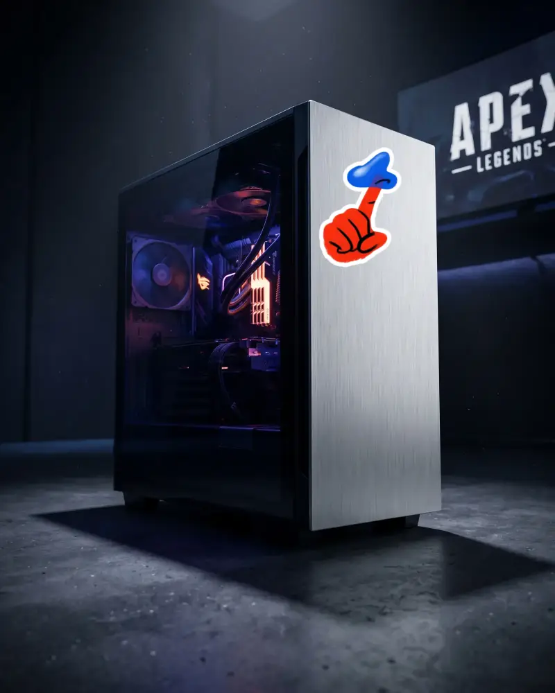 High Performance Gaming Pc Sticker Mockup Rig Featured With Transparent Side Panel And Cooling Fans