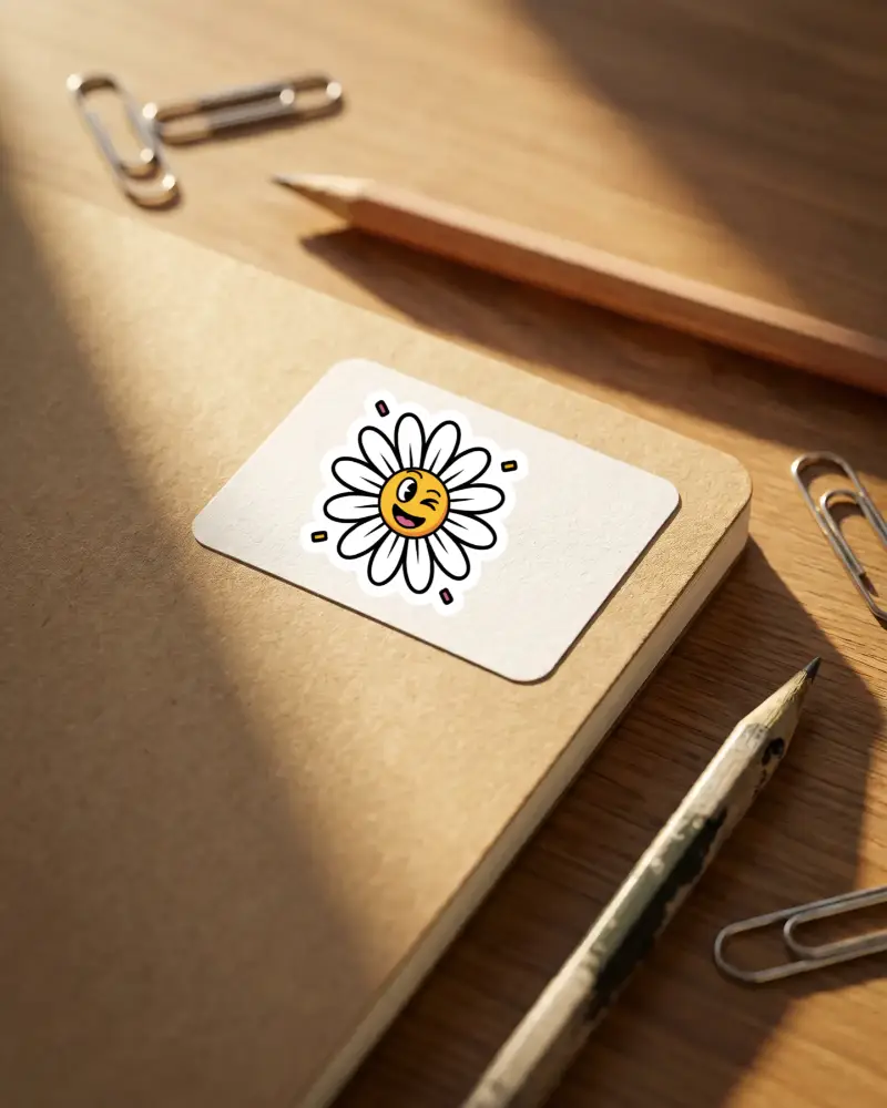 Blank Rectangle Sticker Mockup For Notebook Decoration And Custom Label Design