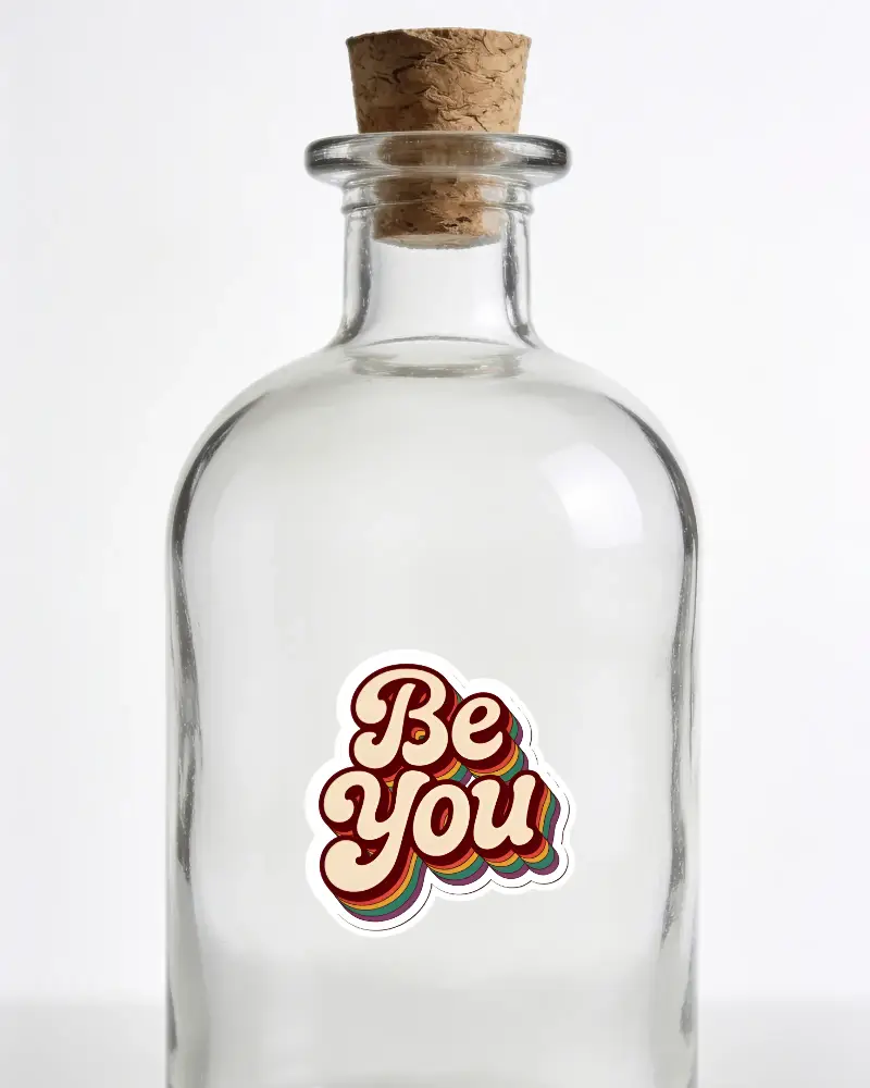 Glass Bottle With Cork Top Perfect For Custom Labels Stickers And Design Mockups