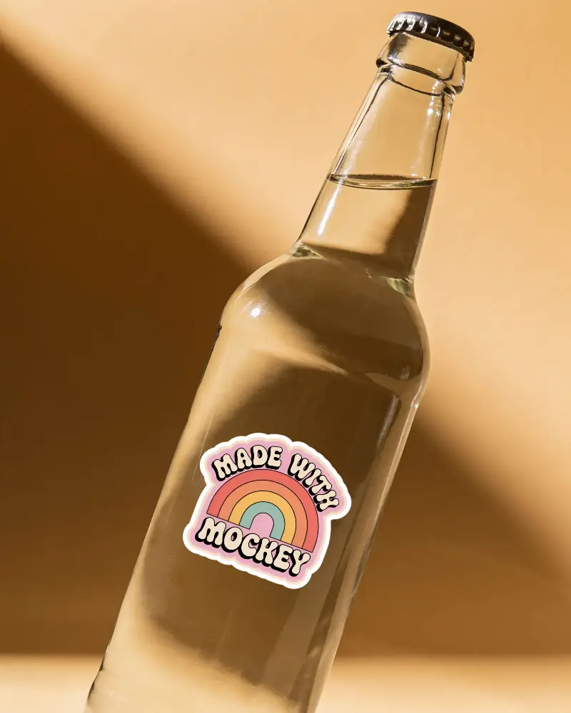 Blank Beer Sticker Bottle Mockup For Custom Logo Designs And Beverage Branding Displays