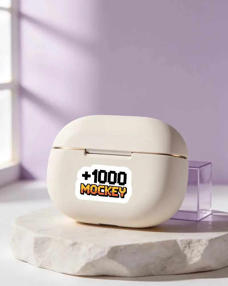 Premium Earbuds Storage Case Sticker Mockup Compact Lightweight Silicone Cover Protective Gear