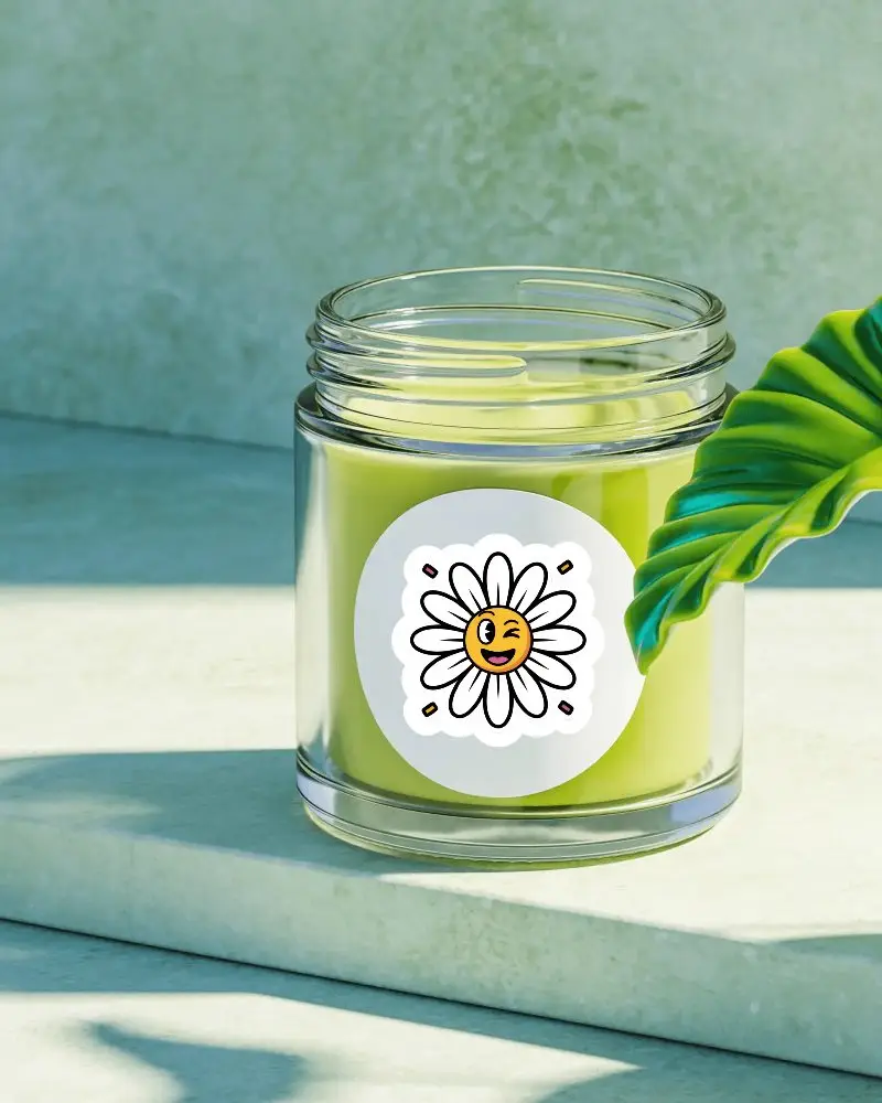 Clear Glass Jar Sticker Mockup For Organic Product Packaging Design Display