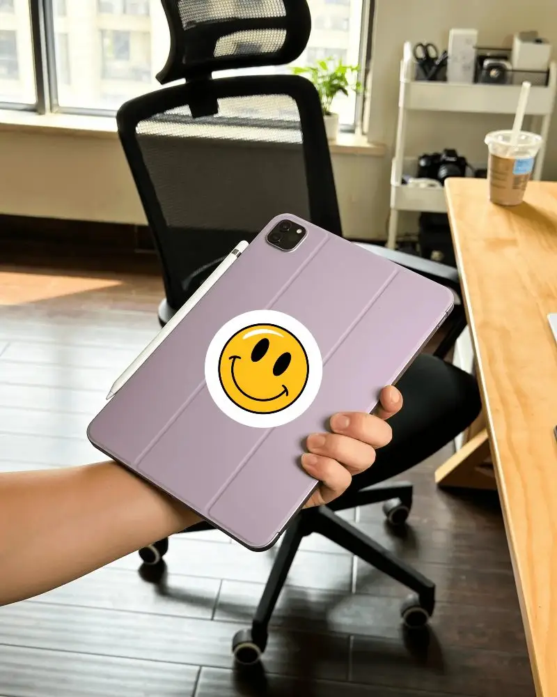 Ergonomic Sticker Mockup For Ipad Cover With Smart Fold Design For Easy Stand Functionality