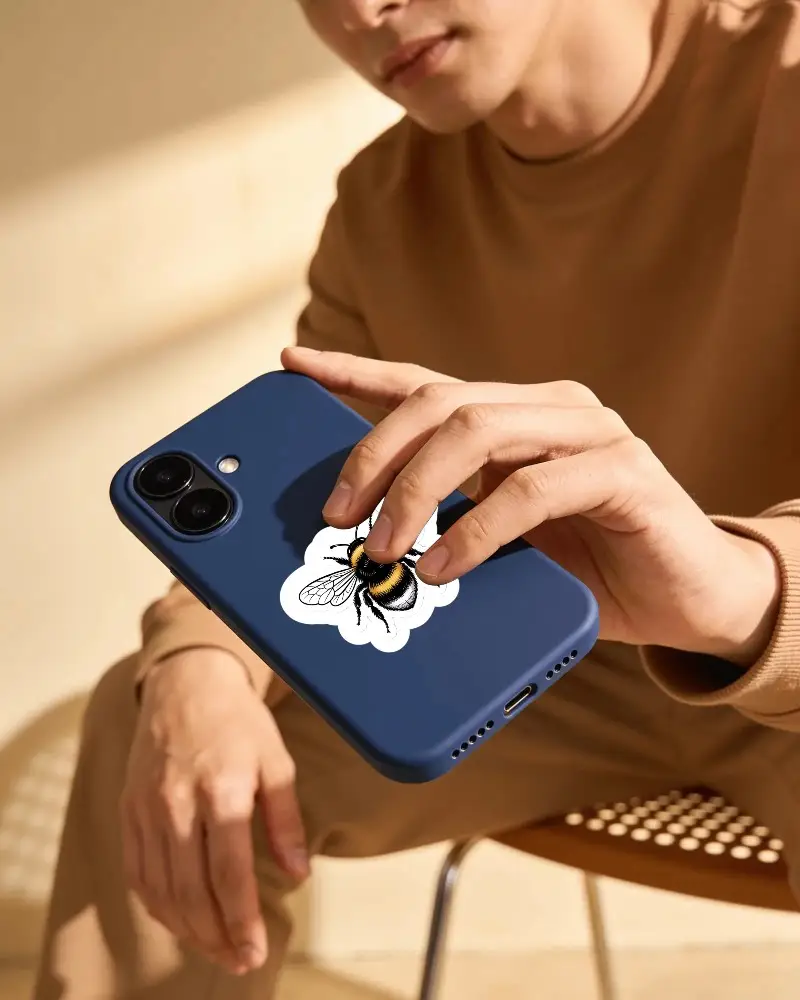 Premium Phone Case With Silicone Sticker Mockup For Customizable Accessories Design