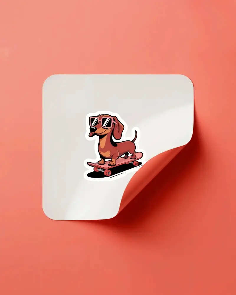 Blank Square Sticker Mockup With Curled Corner For Custom Design Display