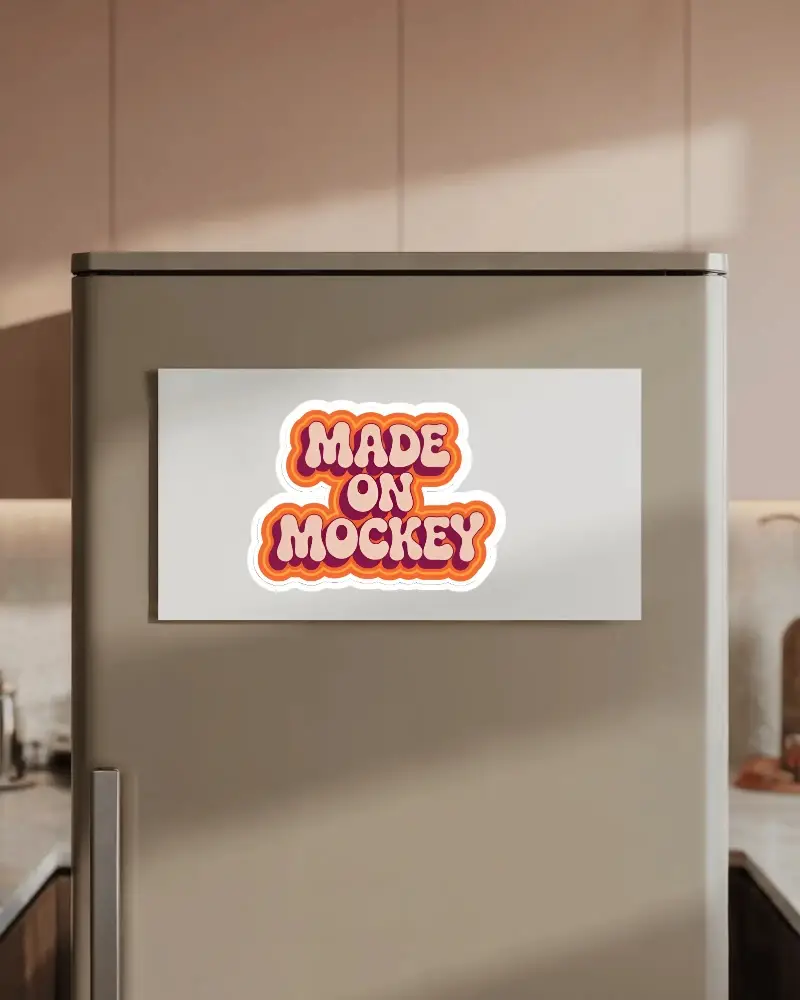 Blank Refrigerator Magnet Sticker Mockup For Custom Design