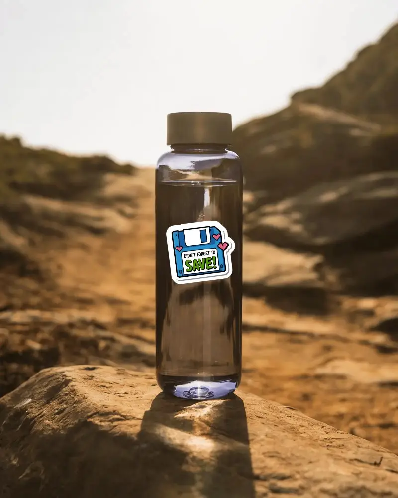Travel Friendly Clear Water Bottle Mockup Leak Resistant Cap For Easy Hydration On The Go