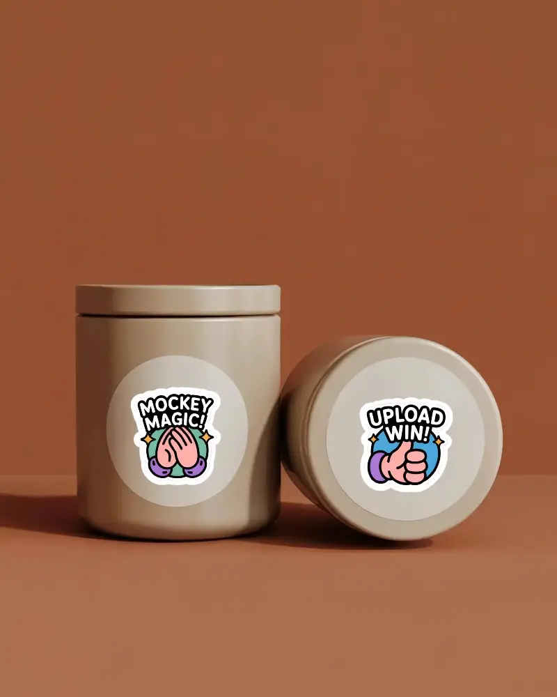 Blank Jar Sticker Mockup For Custom Logo Design On Packaging And Product Display