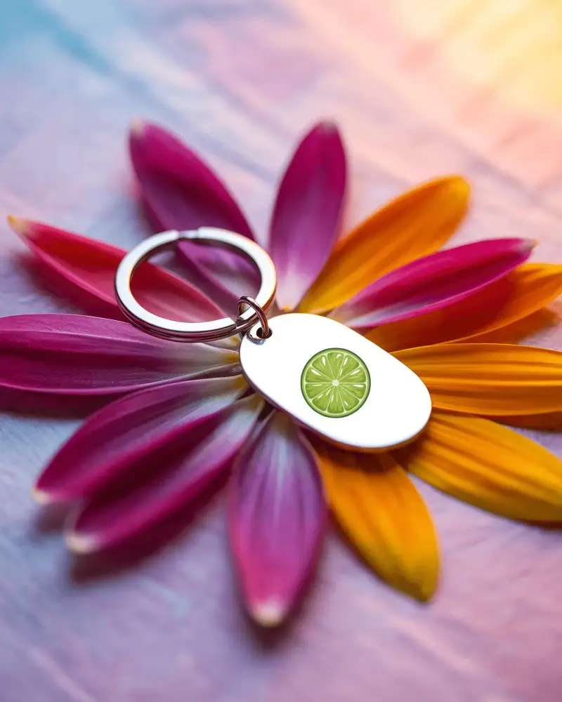 Blank Oval Sticker Mockup On Floral Petal Layout For Personalized Gift Designs Showcase