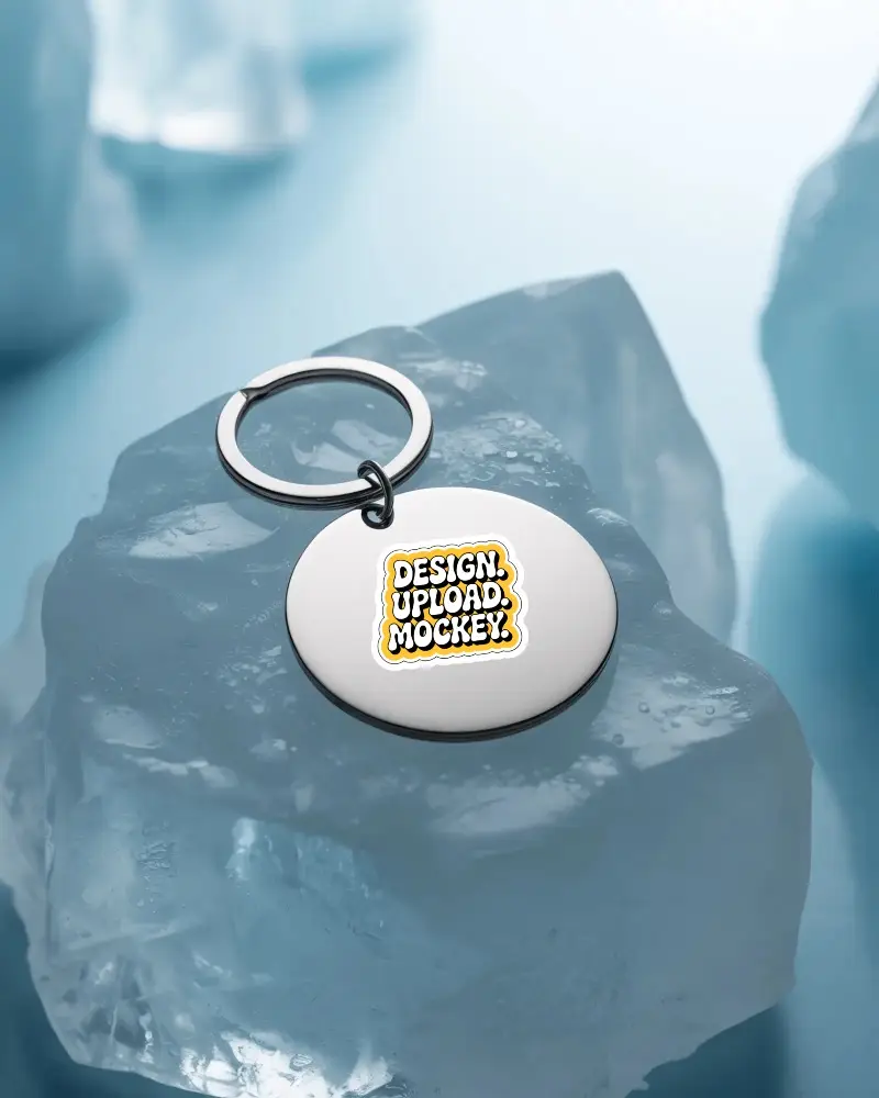 Custom Engraved Sticker Mockup Metal Keychain Accessory For Personalized Gift Ideas And Promotions