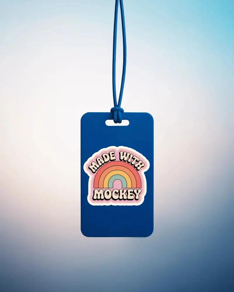 Hanging Empty Sticker Mockup For Logo Presentation And Product Packaging Designs