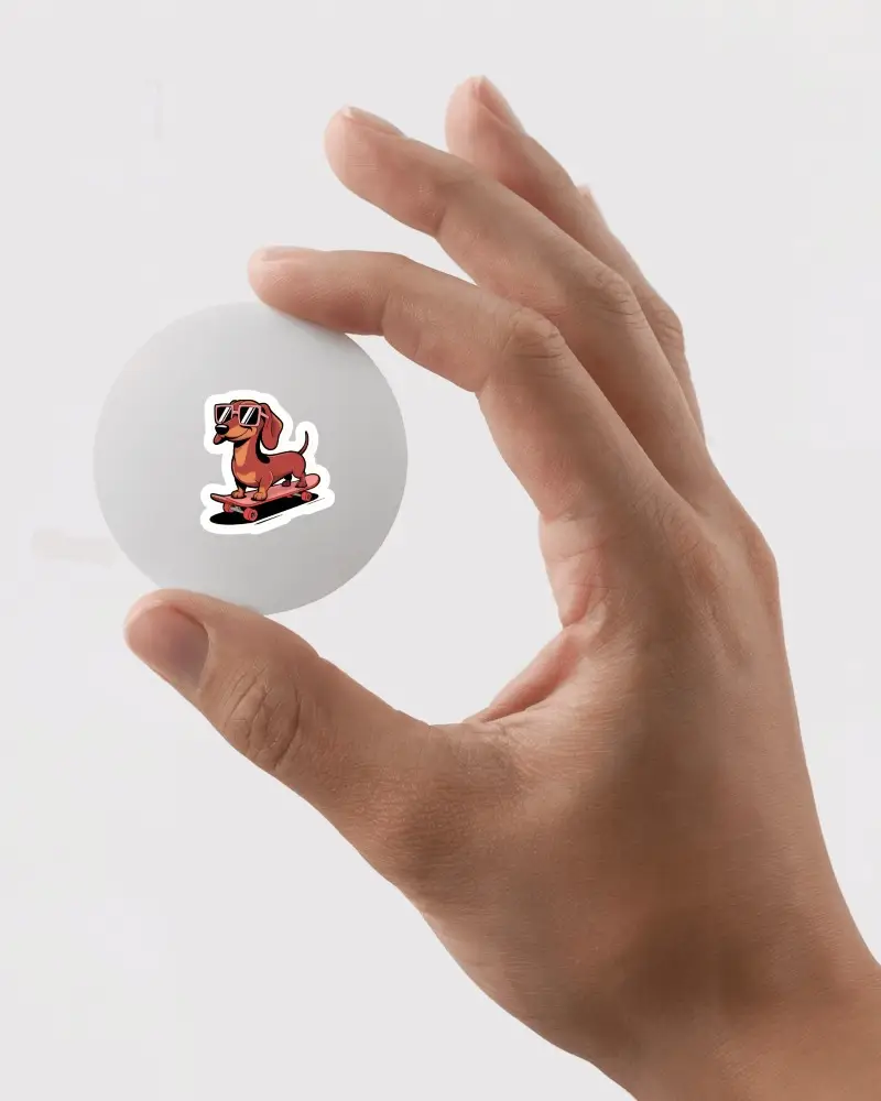 Handheld Round Sticker Mockup Blank Circular Label Held Between Fingers Clean White Background