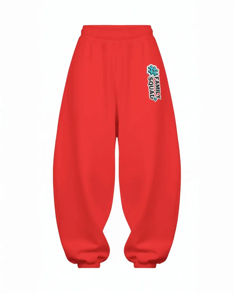 Balloon Fit Sweatpants Front View Isolated Product Shot With Elastic Waistband And Gathered Cuffs