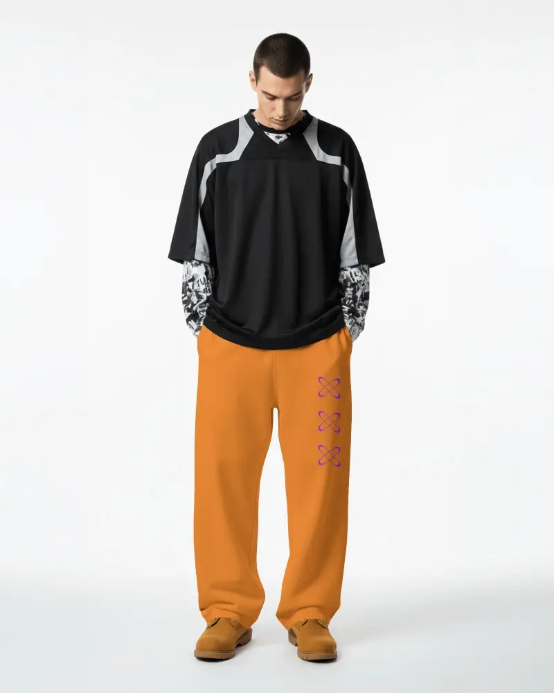 Premium Mens Sweatpants Mockup Full Body Studio Shot With Loose Fit And Hands In Pockets