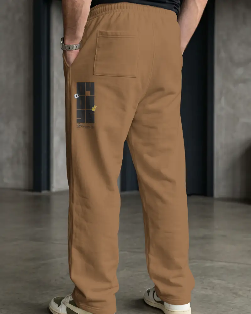 Cotton Fleece Sweatpants Mockup Men With Elastic Waistband And Back Pocket Comfortable