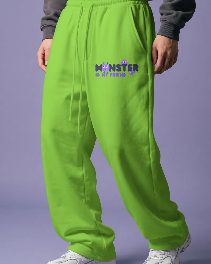 Comfy Loose Fit Athleisure Sweatpants Mockup With Drawstring High Quality Fabric Design