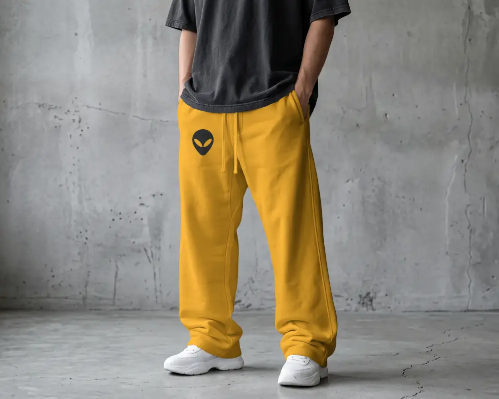 Comfortable Relaxed Fit Sweatpants Mockup Casual Wear And Everyday Style With Elastic Waistband