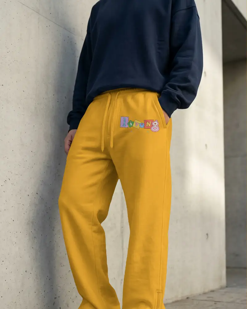 Comfortable Relaxed Fit Sweatpants Mockup With Elastic Waistband And Drawstring For Everyday Wear