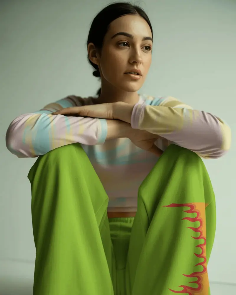 Comfortable Relaxed Fit Women Sweatpants Mockup With Stylish Wide Leg Design For Everyday Wear