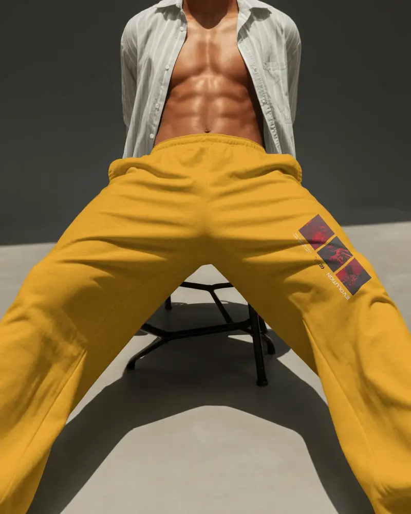 Comfortable Relaxed Fit Mens Sweatpants Mockup With Elastic Waistband For Casual And Athleisure Wear