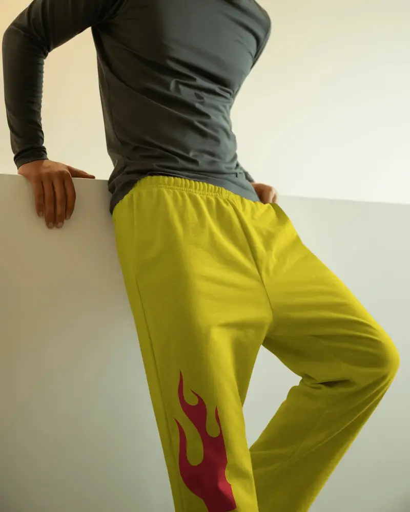 Comfortable Relaxed Fit Men Sweatpants Mockup With Elastic Waistband For Everyday Casual Wear