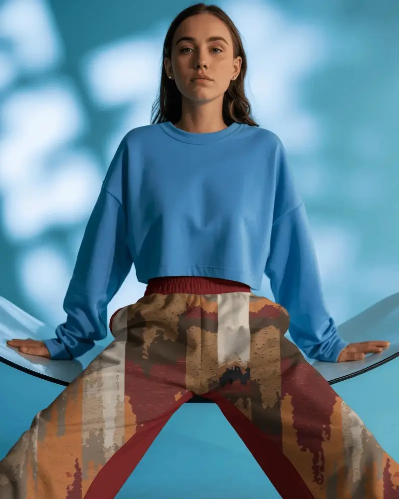 Comfortable Relaxed Fit Womens Sweatpants Mockup With Elastic Waistband For Casual Wear