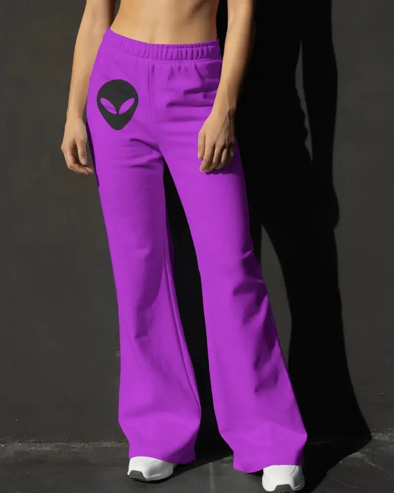 Stylish Relaxed Fit Women Sweatpants Mockup Elastic Waistband Perfect For Sports And Leisure